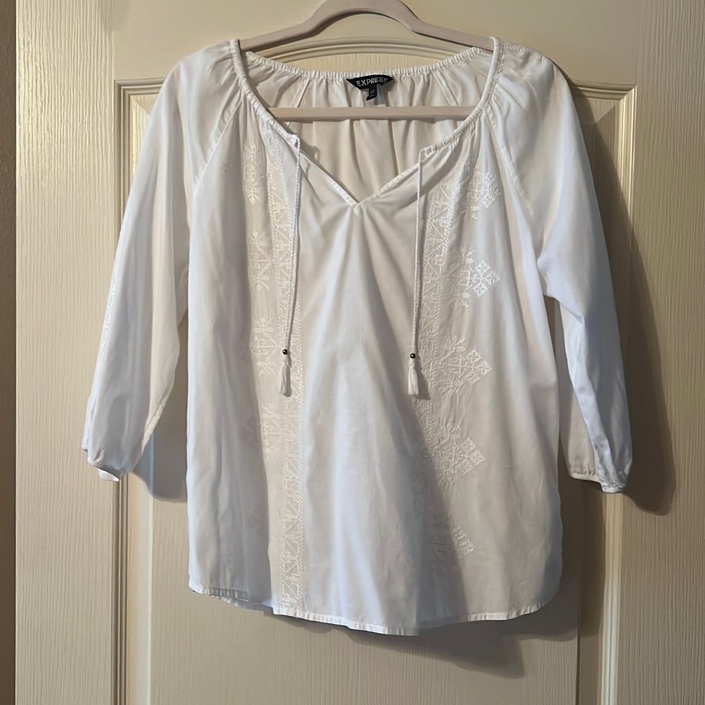 White Express BoHo style blouse